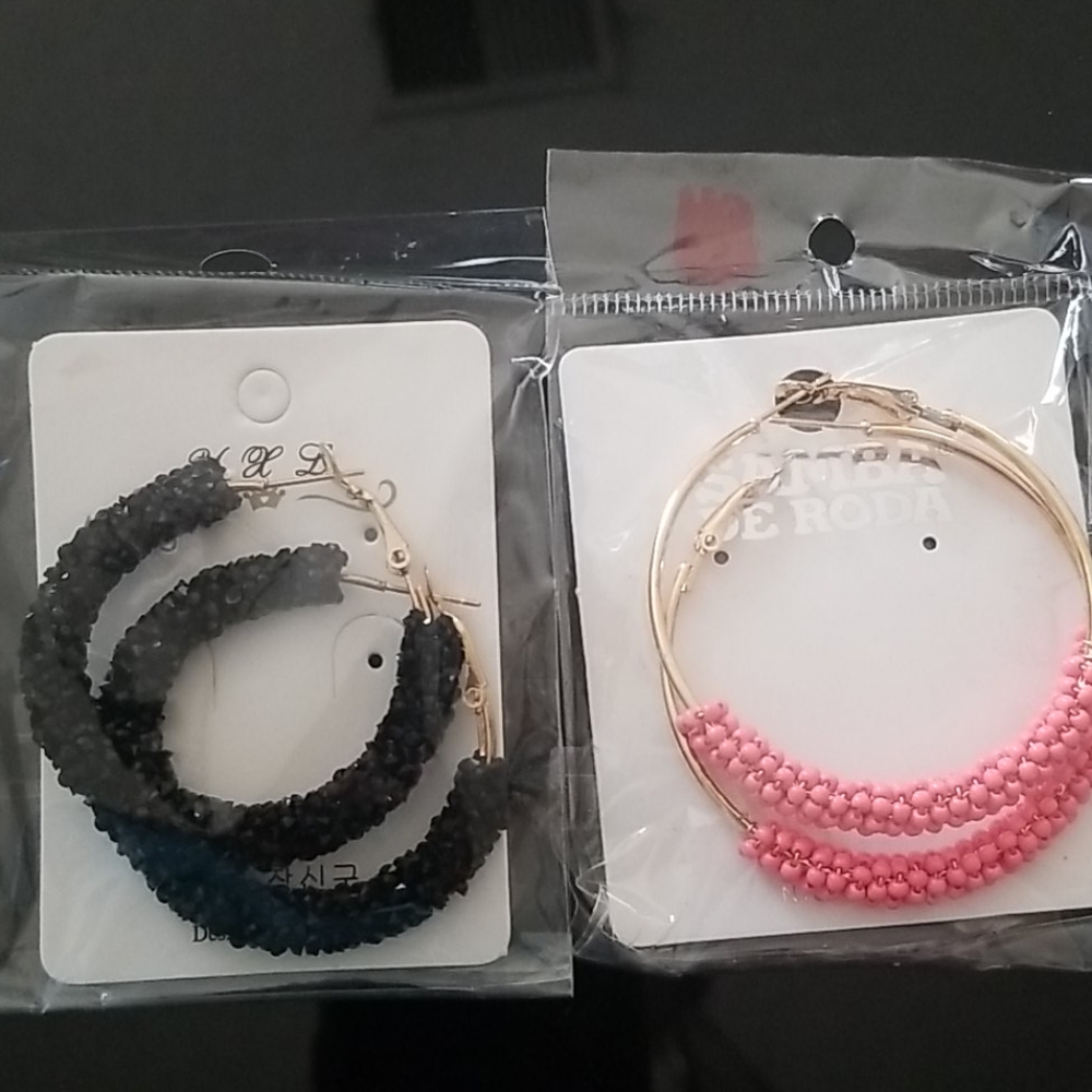 Beaded hoop earrings